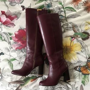 michael kors walker boots oxblood